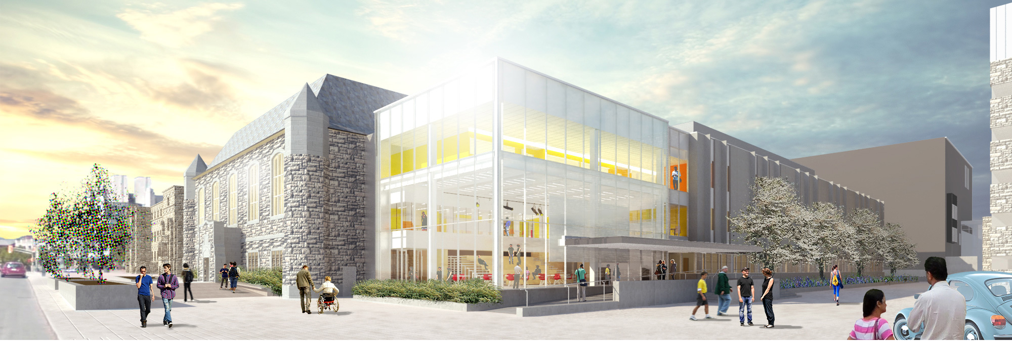 mocked up version of Mitchell Hall exterior